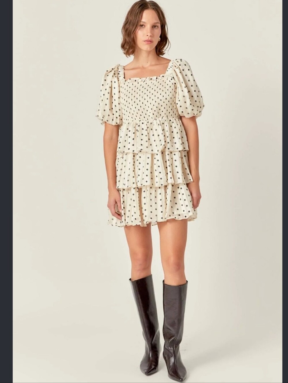 $110 Anthropologie / English Factory Polka Dot Multi Tiered Mini Size Small